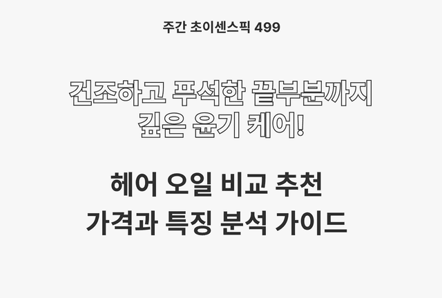 헤어 오일 추천 및 브랜드 비교 5종 (제이숲, 비타할로, 라온느, 케라시스, 로레알파리)